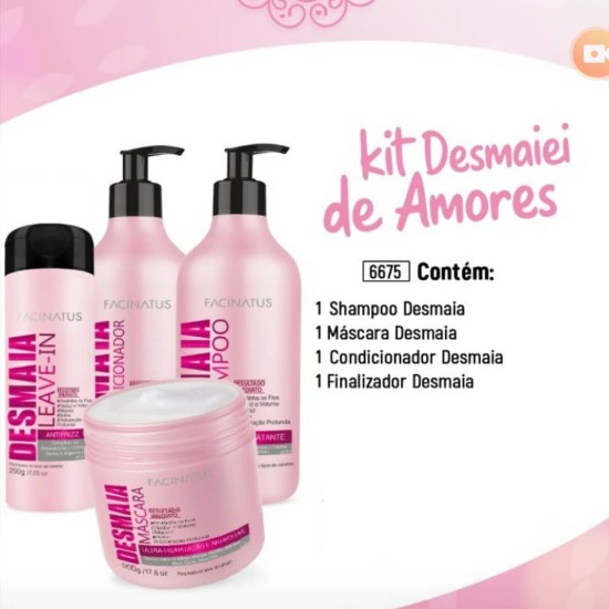Kit Desmaia Cabelo Ultra Hidratação e Alinhamento Capilar - Facinatus