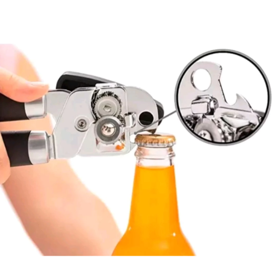 Abridor De Latas E Garrafas Multifuncional Em Aço Inoxidável