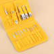 Kit Manicure E Pedicure Profissional 16 Peças Com Estojo Dobrável - Amarelo