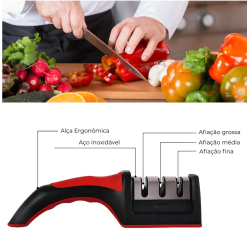 Amolador Afiador Profissional De Facas Com 3 Estágios Para Afiar