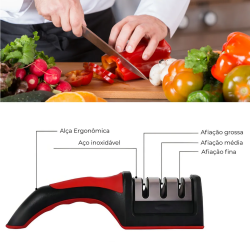 Amolador Afiador Profissional De Facas Com 3 Estágios Para Afiar