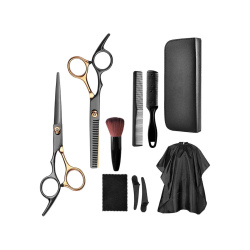 Kit De Tesouras Profissional Para Cabeleireiro Barbeiro - 9 Peças