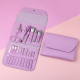 Kit Manicure E Pedicure Profissional 16 Peças Com Estojo Dobrável - Lilás