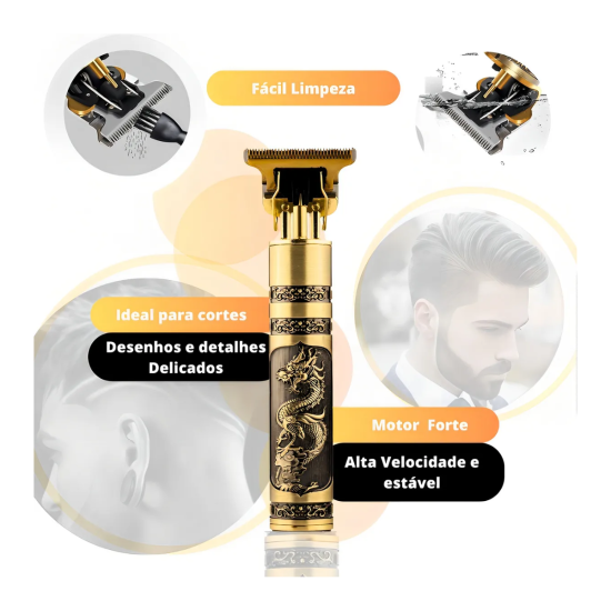 Máquina Profissional Para Acabamento De Barba E Cabelo Sem Fio