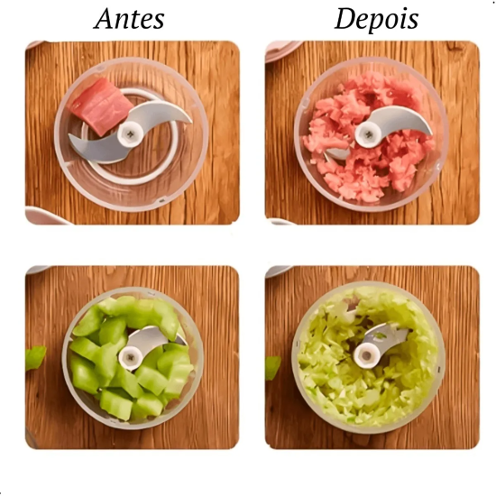 Mini Batedeira e Processador De Alimentos Portátil Sem Fio - Azul