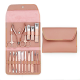 Kit Manicure E Pedicure Profissional 16 Peças Com Estojo Dobrável - Rosa