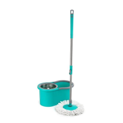Mop Esfregão Giratório De Limpeza Com Centrífuga Em Inox - Verde