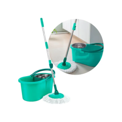 Mop Esfregão Giratório De Limpeza Com Centrífuga Em Inox - Verde