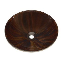 Cuba De Vidro Redonda Amadeirada Sem Abas 29cm