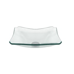 Cuba De Vidro Quadrada Chanfrada Incolor 34cm