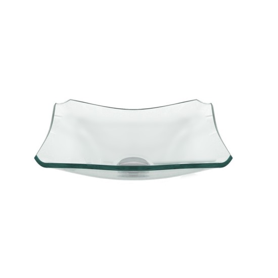 Cuba De Vidro Quadrada Chanfrada Incolor 34cm