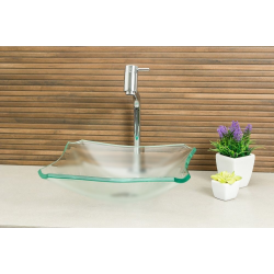 Cuba De Vidro Quadrada Chanfrada Incolor 34cm
