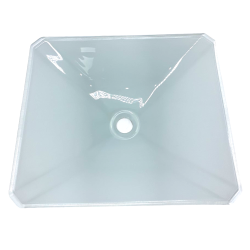 Cuba De Vidro Retangular 34cm Texturizada – Cor Branca