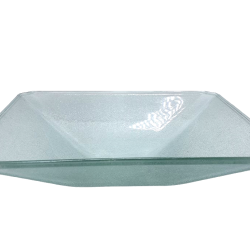 Cuba De Vidro Retangular 34cm Texturizada – Cor Incolor
