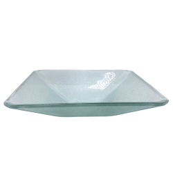 Cuba De Vidro Retangular 34cm Texturizada – Cor Incolor