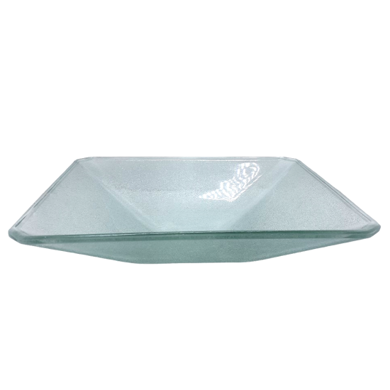 Cuba De Vidro Retangular 34cm Texturizada – Cor Incolor