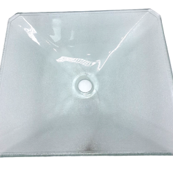 Cuba De Vidro Retangular 34cm Texturizada – Cor Incolor
