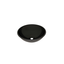 Cuba De Vidro Redonda Preta Sem Abas 35cm