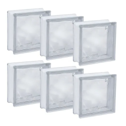 Bloco de Vidro Transparente - Modelo Wave - 06 unidades 