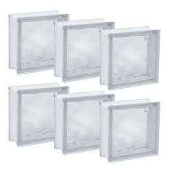 Bloco de Vidro Transparente - Modelo Wave - 06 unidades 