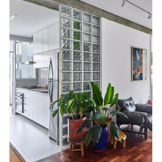 Bloco de Vidro Transparente - Modelo Wave - 06 unidades 