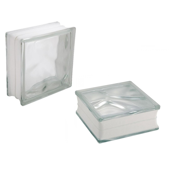 Bloco de Vidro Transparente - Modelo Wave - 06 unidades 