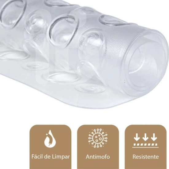 Tapete Antiderrapante Para Box Com Ventosa 39cm x 60cm - Transparente
