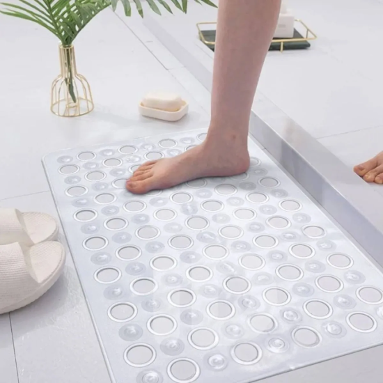 Tapete Antiderrapante Para Box Com Ventosa 39cm x 60cm - Transparente