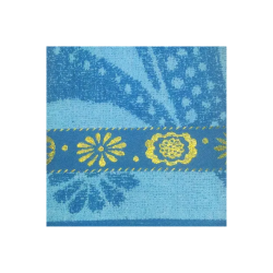 Toalha De Banho Jacquard Istambul Estampada Bordada Felpuda Macia - Azul Claro
