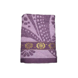 Toalha De Banho Jacquard Istambul Estampada Bordada Felpuda Macia - Roxo