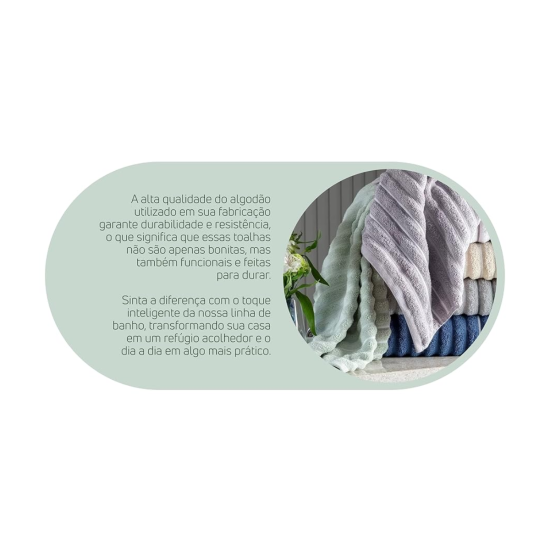 Toalha De Banho Wave Em Jacquard 100% Algodão Com Toque Ultra Macio - Índigo