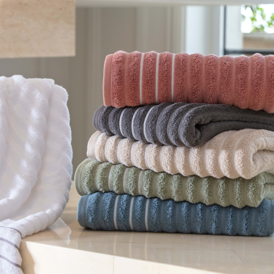 Toalha De Banho Wave Em Jacquard 100% Algodão Com Toque Ultra Macio - Índigo