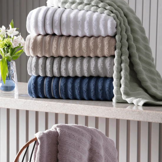 Toalha De Banho Wave Em Jacquard 100% Algodão Com Toque Ultra Macio - Índigo