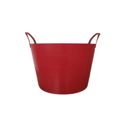 Cesto Balde Multiuso Flexível Com Alça 15l Empilhável - Vermelho
