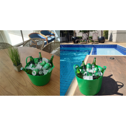 Cesto Balde Multiuso Flexível Com Alça 15l Empilhável - Verde Escuro