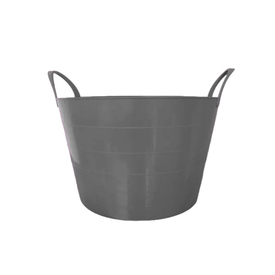 Cesto Balde Multiuso Flexível Com Alça 15l Empilhável - Cinza Cesto Balde Multiuso Flexível Com Alça 15l Empilhável - Cinza