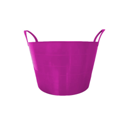 Cesto Balde Multiuso Flexível Com Alça 15l Empilhável - Rosa