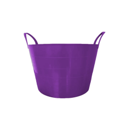 Cesto Balde Multiuso Flexível Com Alça 15l Empilhável - Roxo