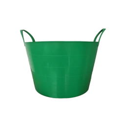 Cesto Balde Multiuso Flexível Com Alça 15l Empilhável - Verde Escuro
