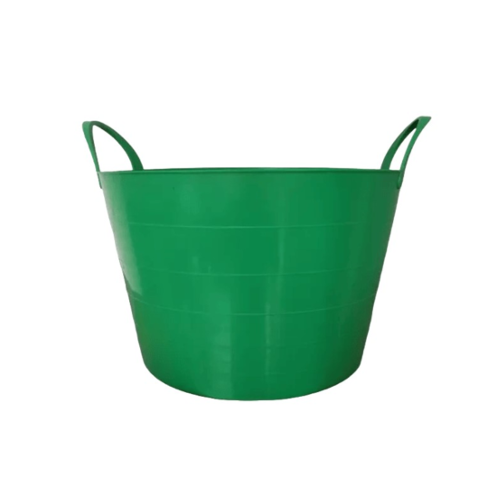 Cesto Balde Multiuso Flexível Com Alça 15l Empilhável - Verde Escuro