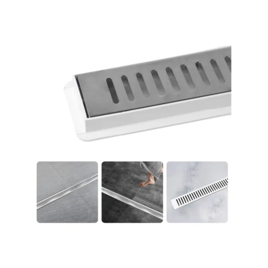 Ralo Linear Seca Piso Com Grelha Em Aço Inox 5 X 100cm