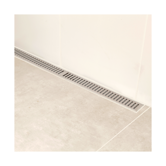 Ralo Linear Seca Piso Com Grelha Em Aço Inox 5 X 100cm