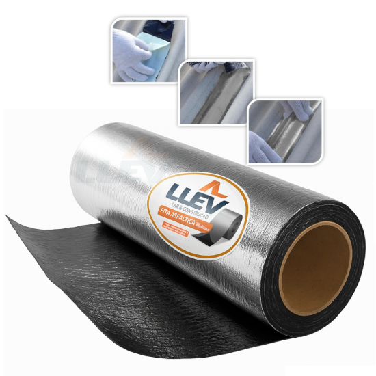 Fita Asfáltica Aluminizada Auto Adesiva - 90 cm x 10 m