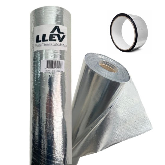 Manta Térmica Foil Subcobertura Dupla Face TNT 50 m² + 1 Fita 
