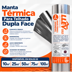 Manta Térmica Foil Subcobertura Dupla Face TNT 50 m² + 1 Fita 