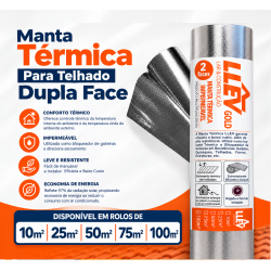 Manta Térmica Foil Subcobertura Dupla Face TNT 100 m² + 2 Fitas