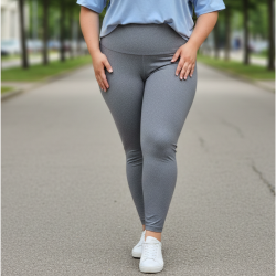 Calça Legging Feminina Para Academia Leg Cintura Alta Tam. GG - Cinza