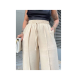 Calça Feminina Pantalona Duna Wide Leg - Bege - Tam. G