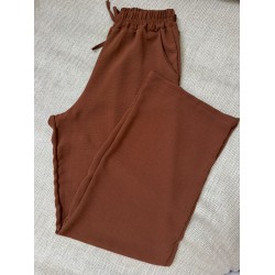 Calça Feminina Pantalona Duna Wide Leg - Canela - Tam. M
