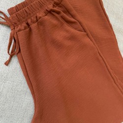 Calça Feminina Pantalona Duna Wide Leg - Caramelo - Tam. M